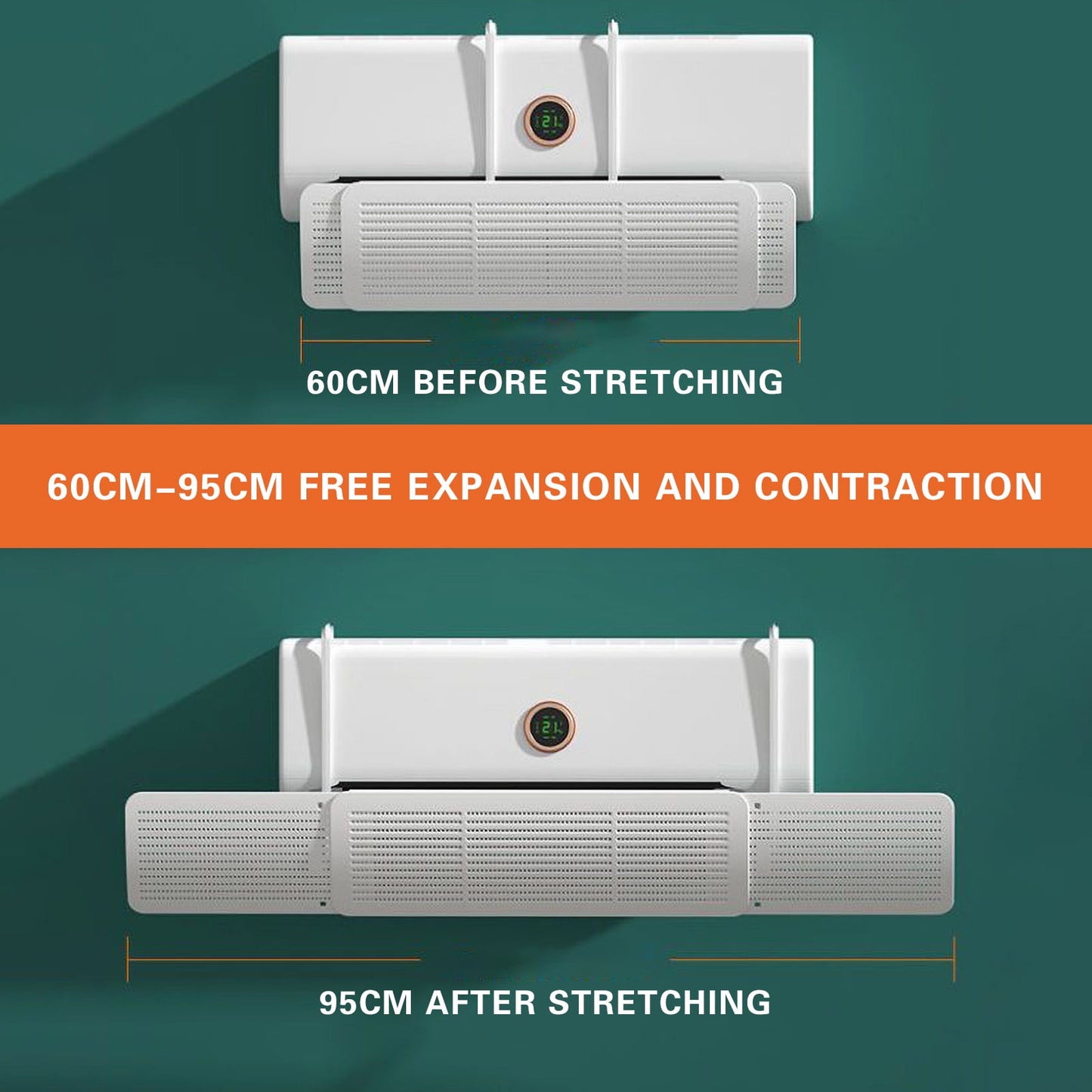 Split AC Air Deflector, universally Adjustable to Accommodate All AC sizes.