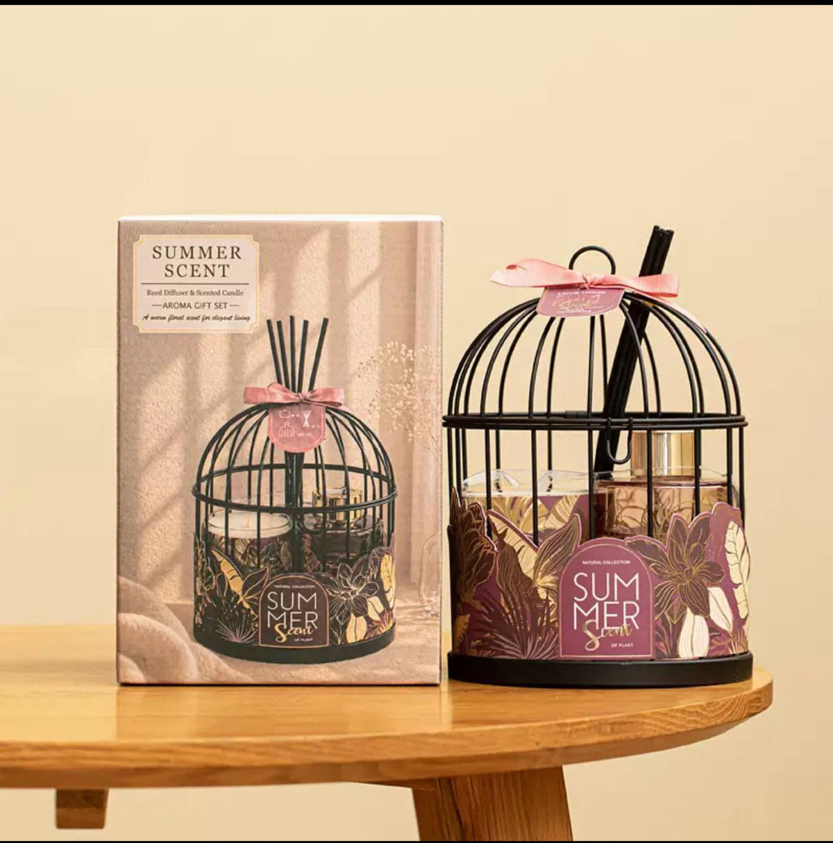 Luxury Birdcage Reed Diffuser & Scanted Candle Gift (1 Piece)