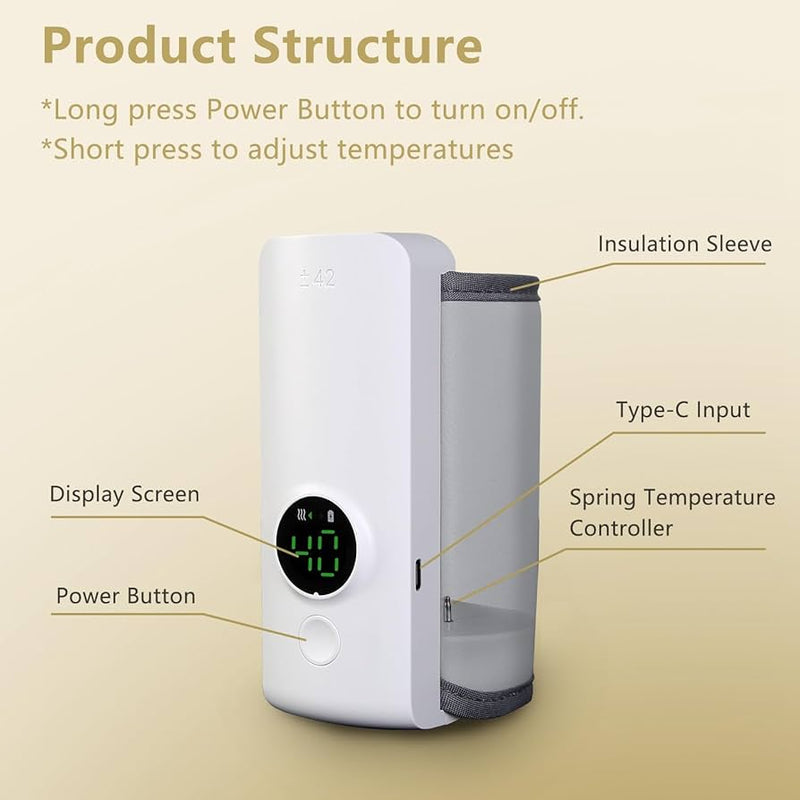 Portable Feeder Warmer, Rechargeable Bottle Warmer For Trave