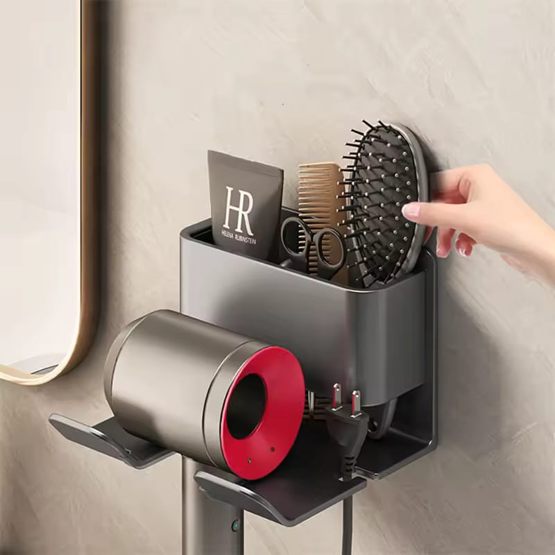 Multifunctional Wall Mounted Hair Dryer And Storage Organizer