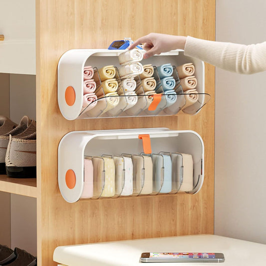 Wall-Mounted Undergarments & Socks Storage Box Organizer