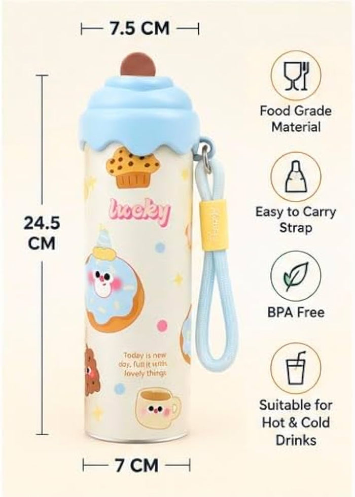 Cute Kids Leakproof Hot & Cold Flask Stainless Steel Water Bottle