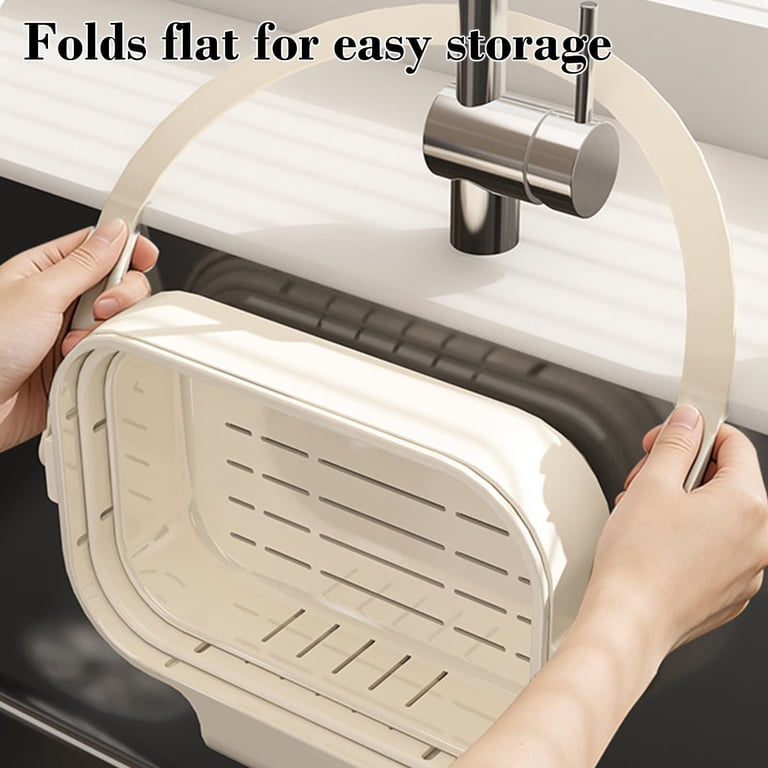 Adjustable Draining Expandable Sink Caddy Organizer with Foldable Handle