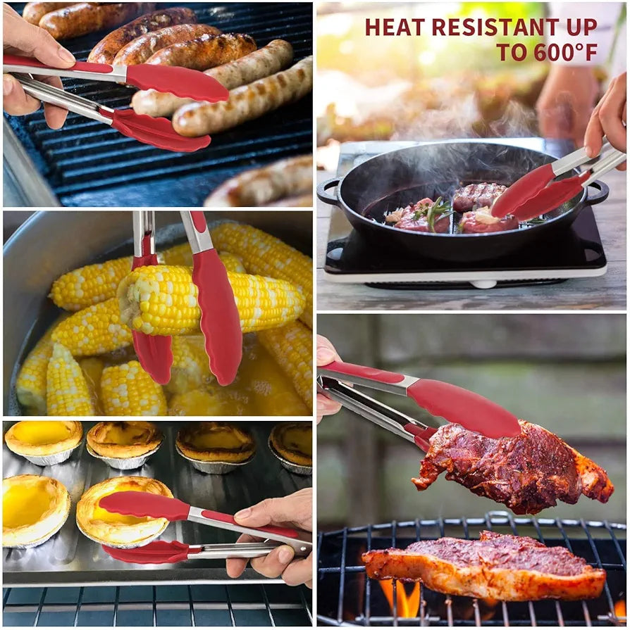 Multipurpose Silicone Grip Cooking Tongs