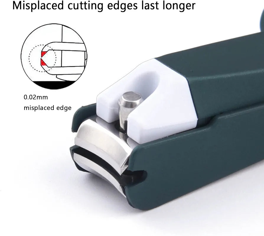 Portable Ergonomic Stainless Steel Nail Clippers With Built-In Folding Magnifying Glass