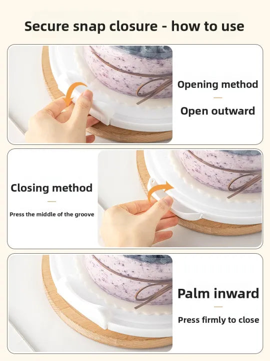 Transparent Frost Handheld Round Airtight Cake Box