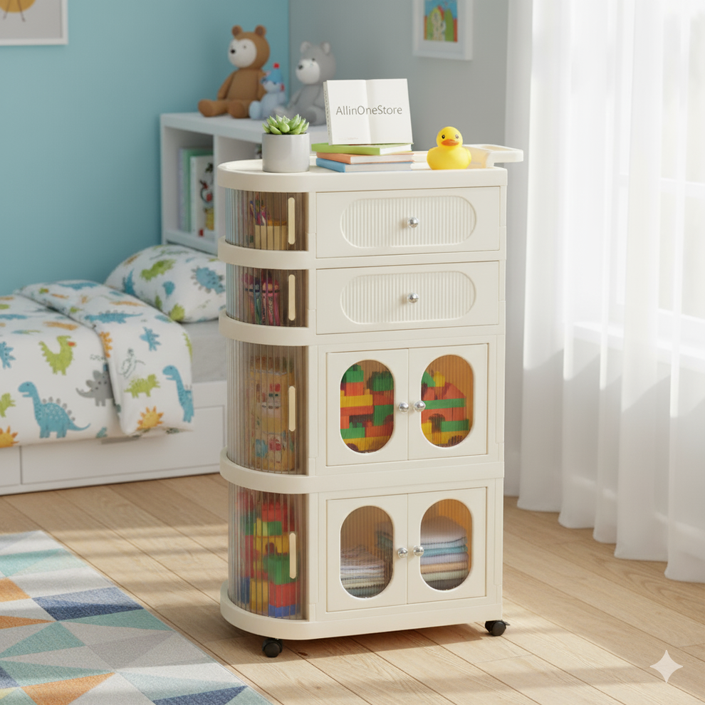 4 Tier Premium Quality Freestanding Storage Trolley Organizer With Wheels