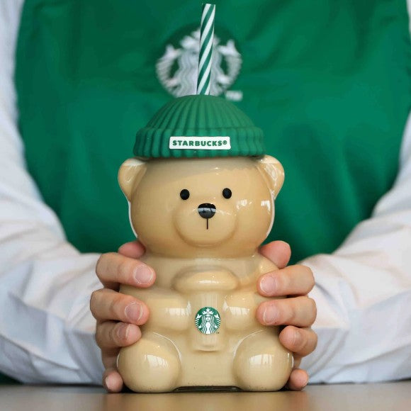Bear Shaped Starbucks Bearista Cold Cup 20oz glass tumbler