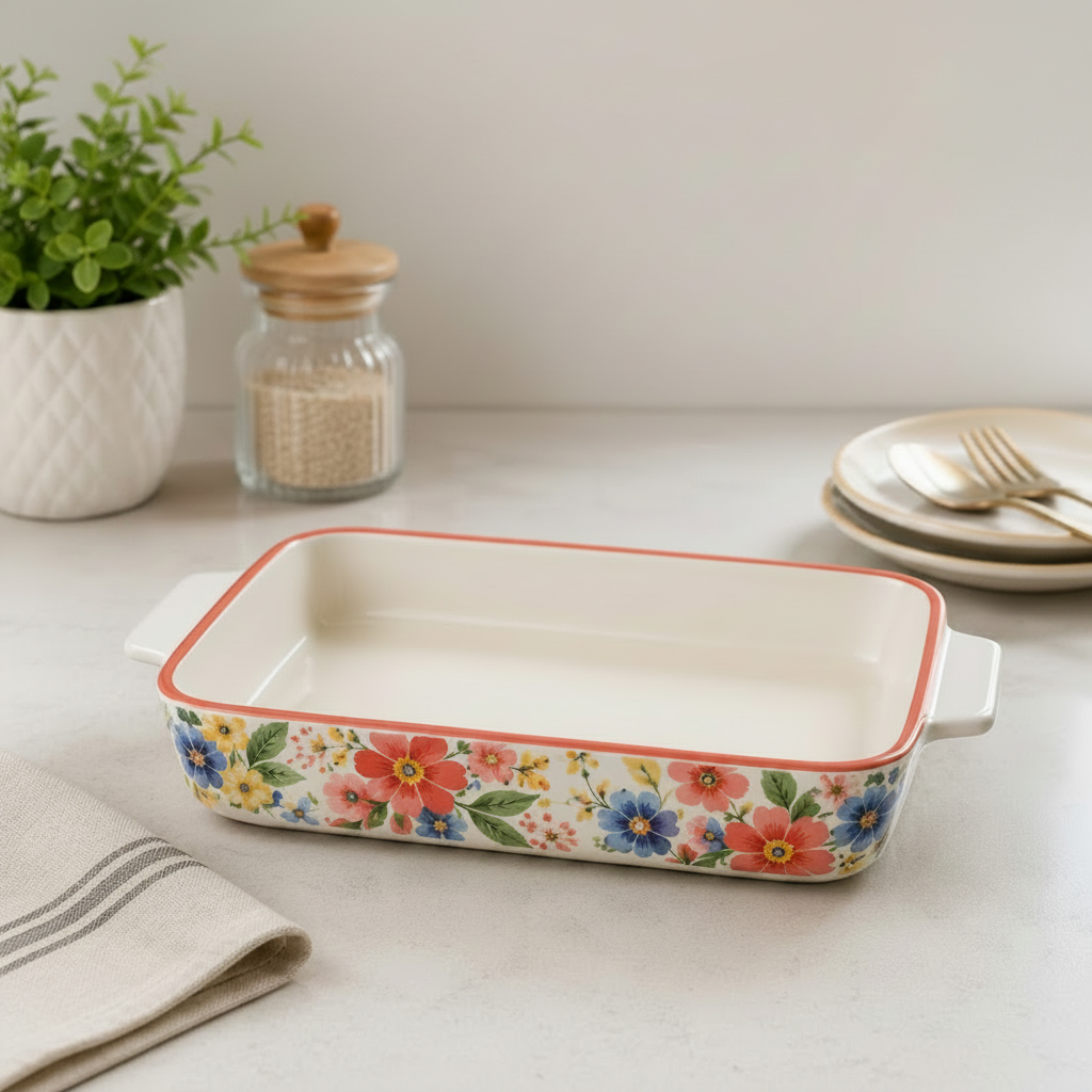 Danny Home Colorful Decorative Baking Dish With Handle (ASC004)