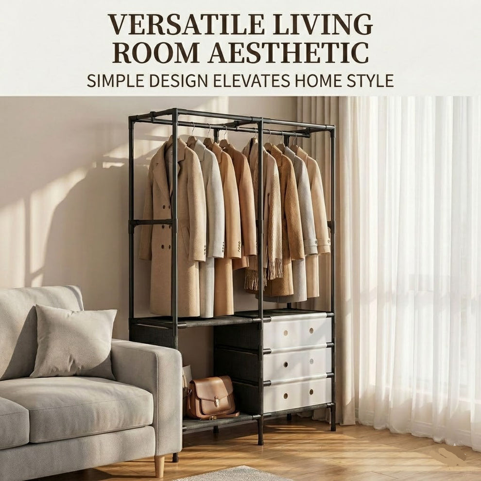 Multifunctional Clothes & Shoe Organizer Rack
