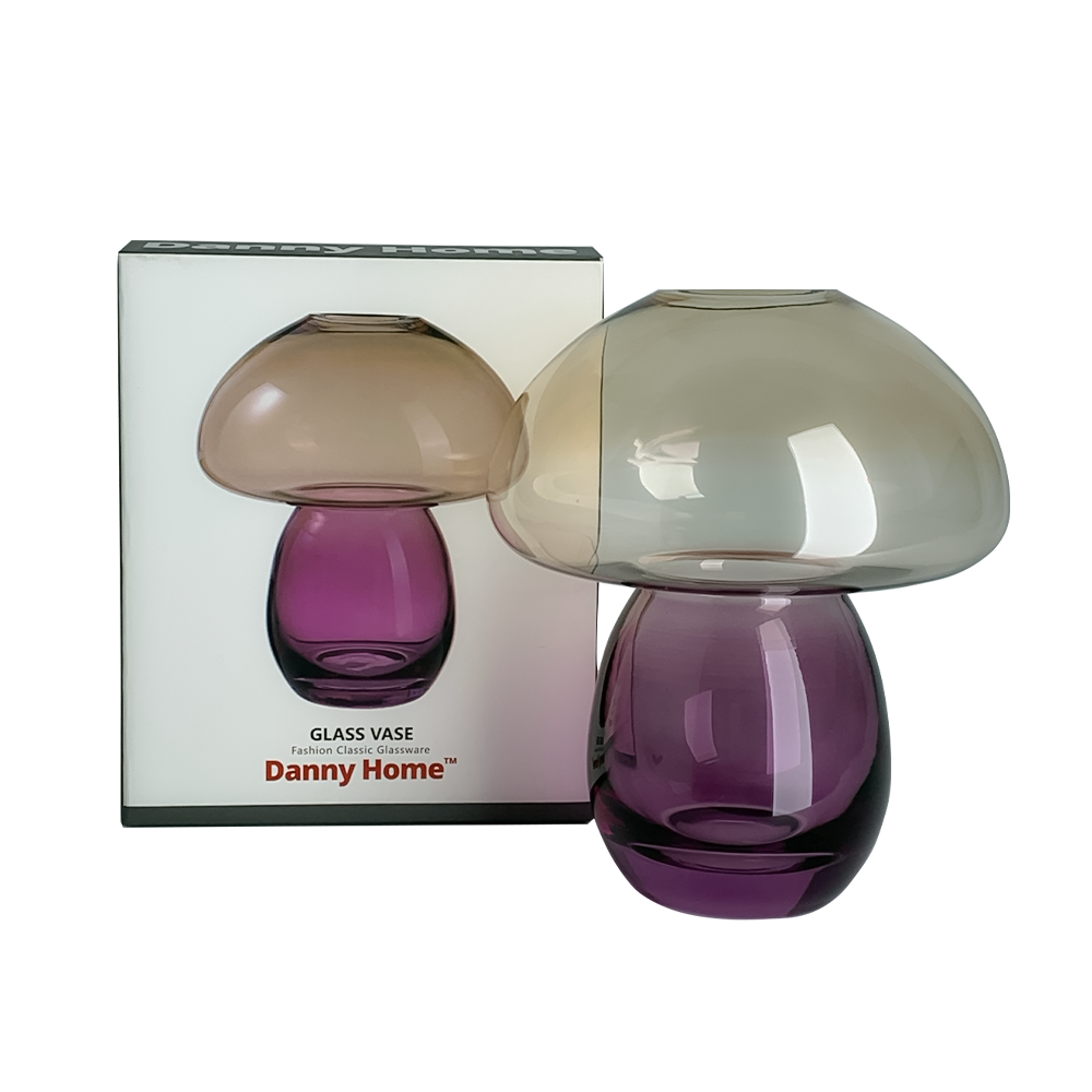 Danny Home Mashroom Plant Glass Vase