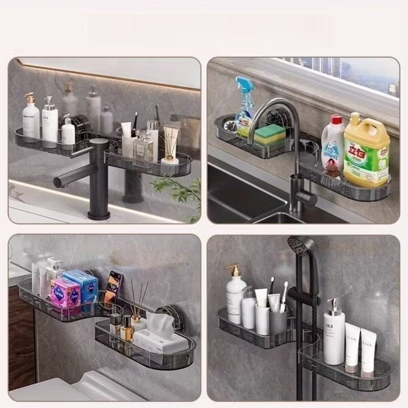Wall Mounted No Drill Shelf Storage Organizer