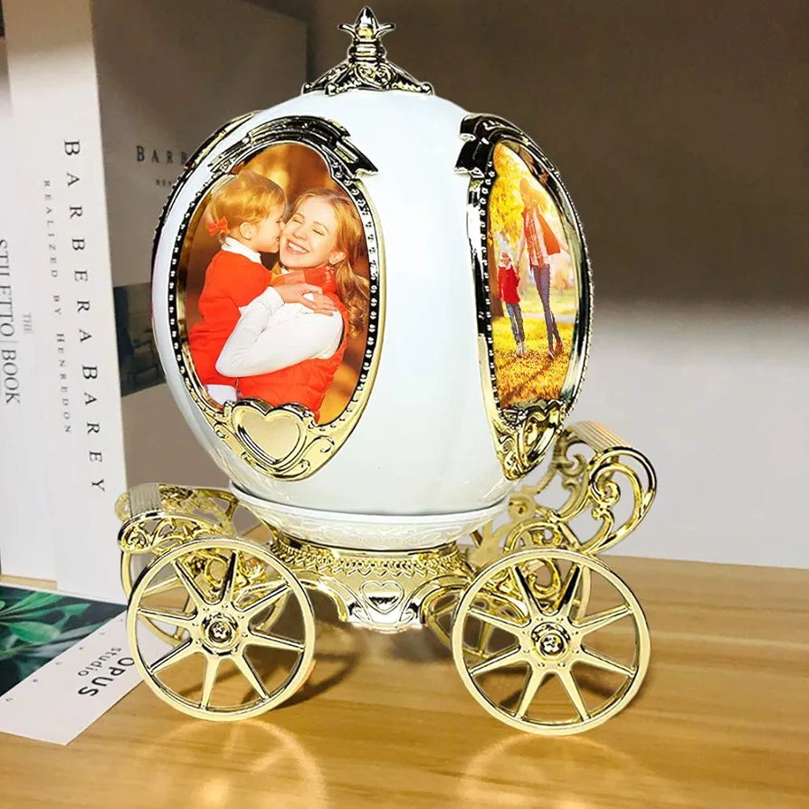 Rotating Decorative Photo Frame With Pumpkin Car Music Box