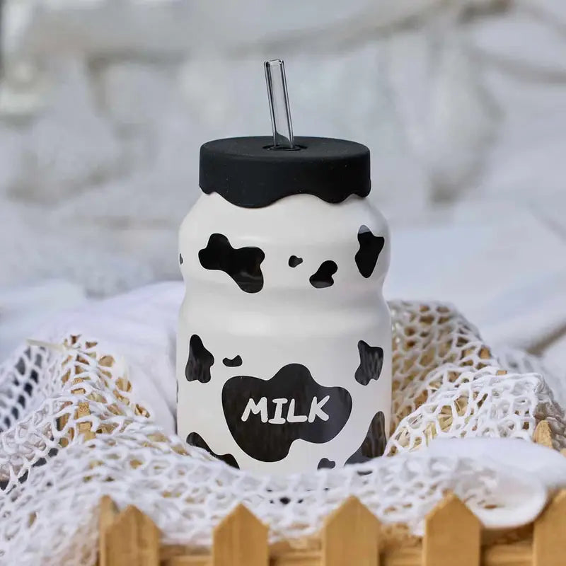 Pattern Design Ceramic Tumbler With Straw (400ml)