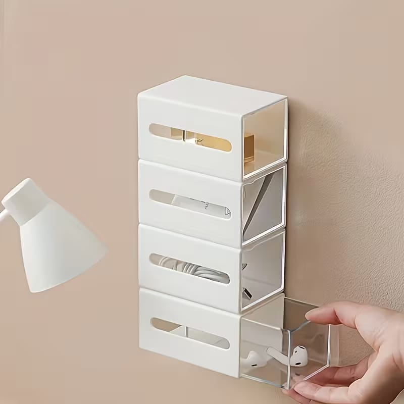 Multipurpose Wall Mounted Punch Free Dual Opening Storage Box (1-Piece)