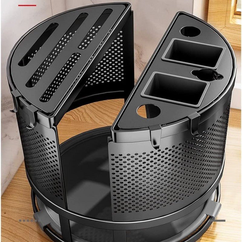 360° Rotating Storage Rack Kitchen Cutlery Organizer