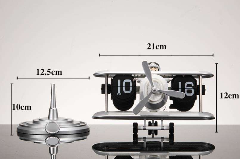 Creative Vintage Aircraft Flip Desk Clock For Office & Home
