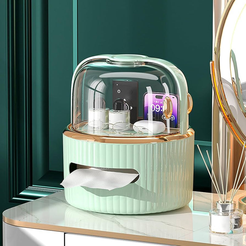 Modern Luxury Tissue Box + Multipurpose Organizer With Acrylic Door