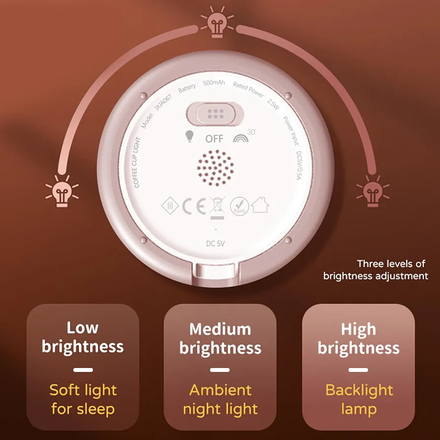 Adjustable Timer Cute Cup Night Lamp