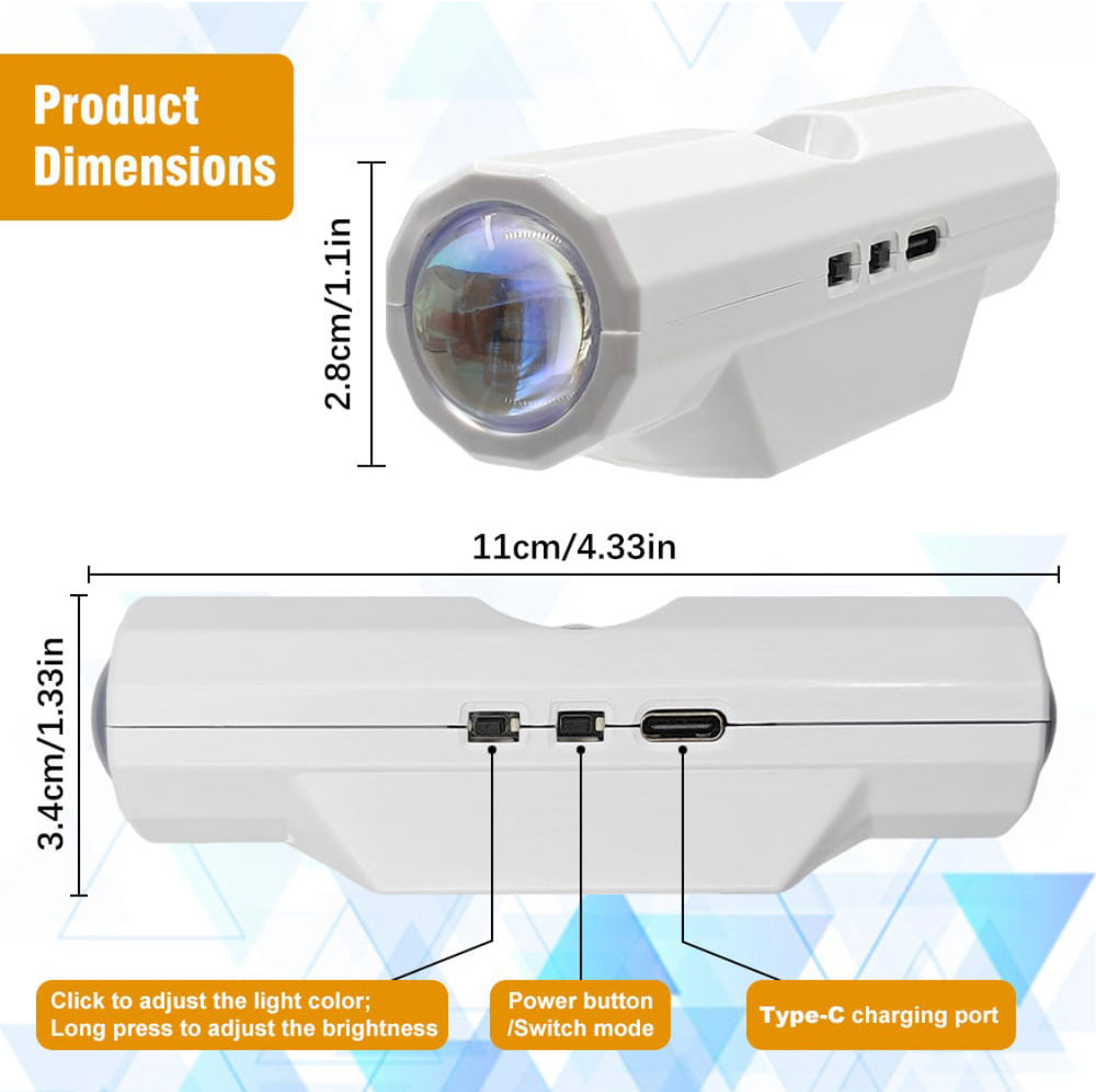 Rechargeable Magnetic Double Head Motion Sensor RGB Ambient Light