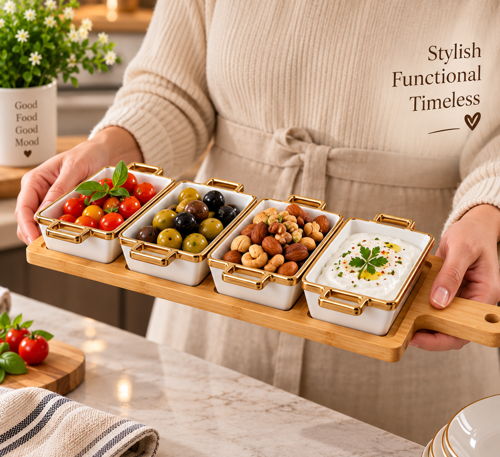 Luxury Elegant Tabletop Serving Dish SetbSnack & Appetizer Serving Set