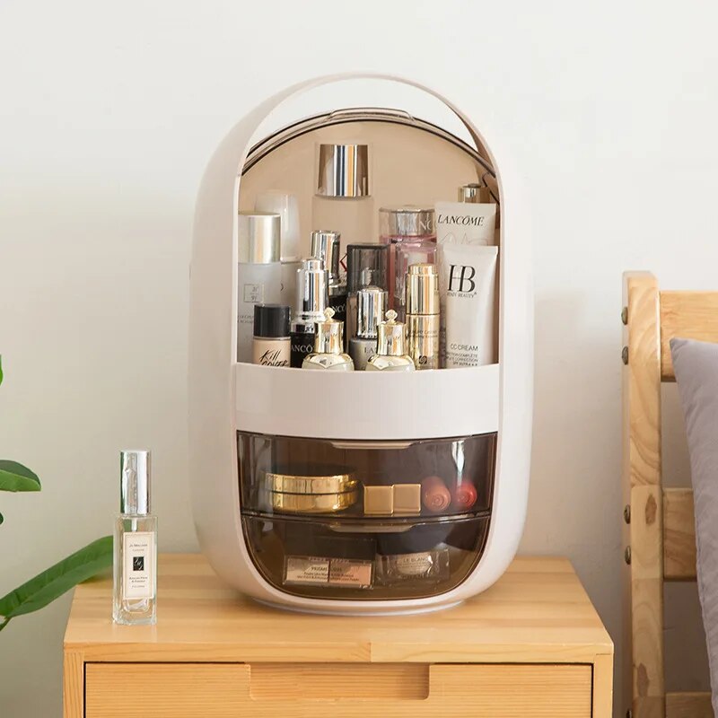 Portable Dustproof Luxurious Cosmetics Storage Organizer Box