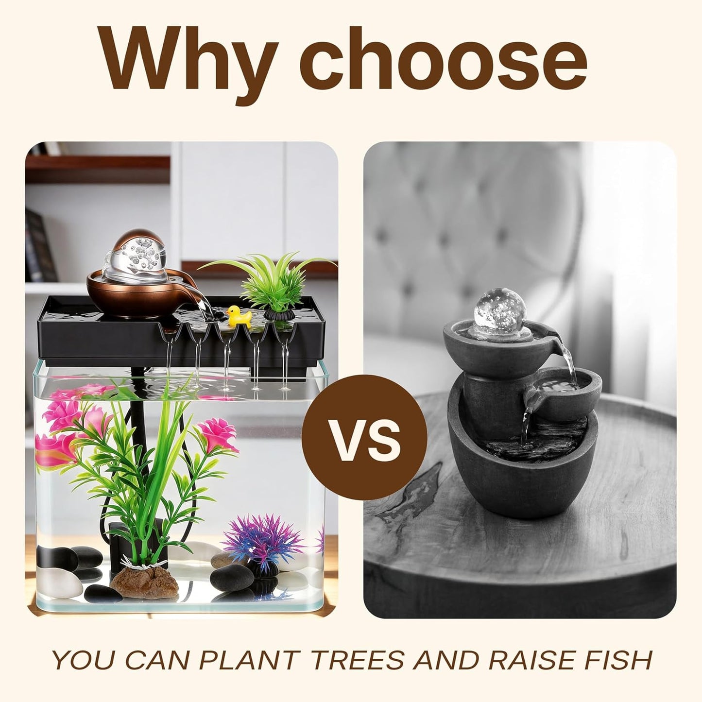 Eectric Tabletop Fish Aquarium Fountain