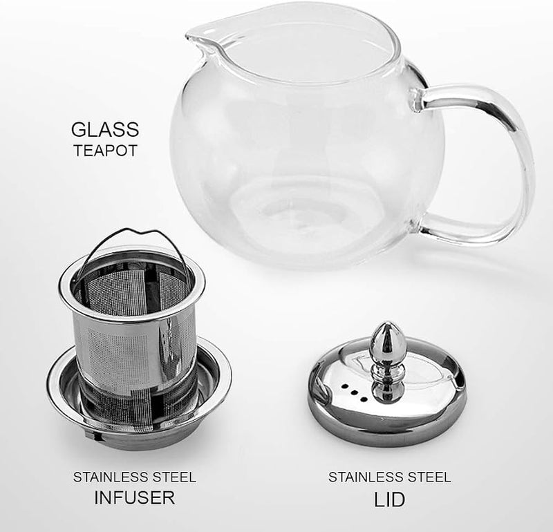 Stainless Steel Infuser Glass Tea Pot