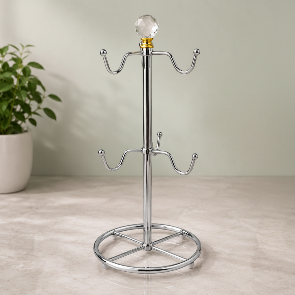Elegant Metallic Cup Holder Stand