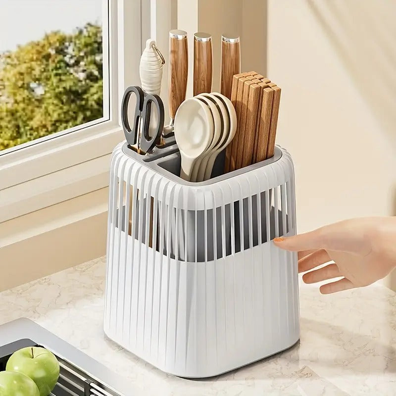 Kitchen Knife Rack Drainage Cutlery Holder & Utensil Organizer