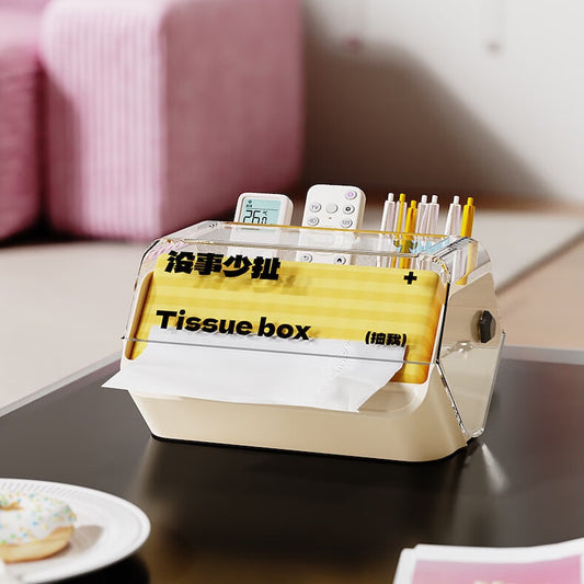 Desk Tissue Storage Organizer Box