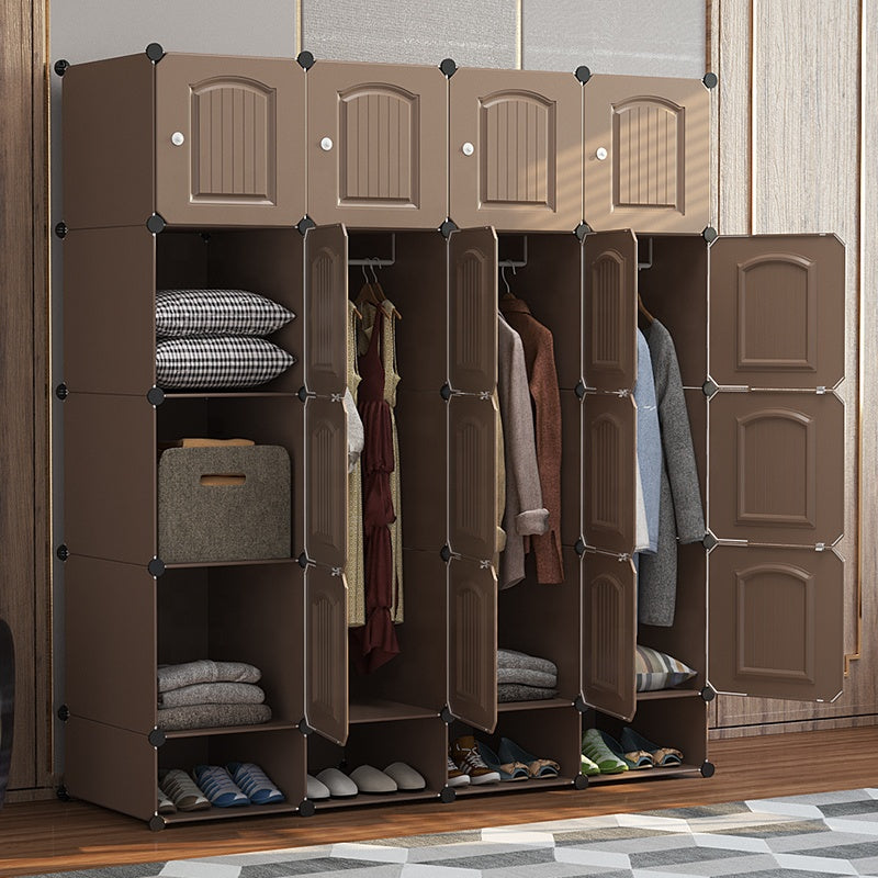 Large DIY Modular Wardrobe – Portable Cube Storage Closet with Hanging Rod