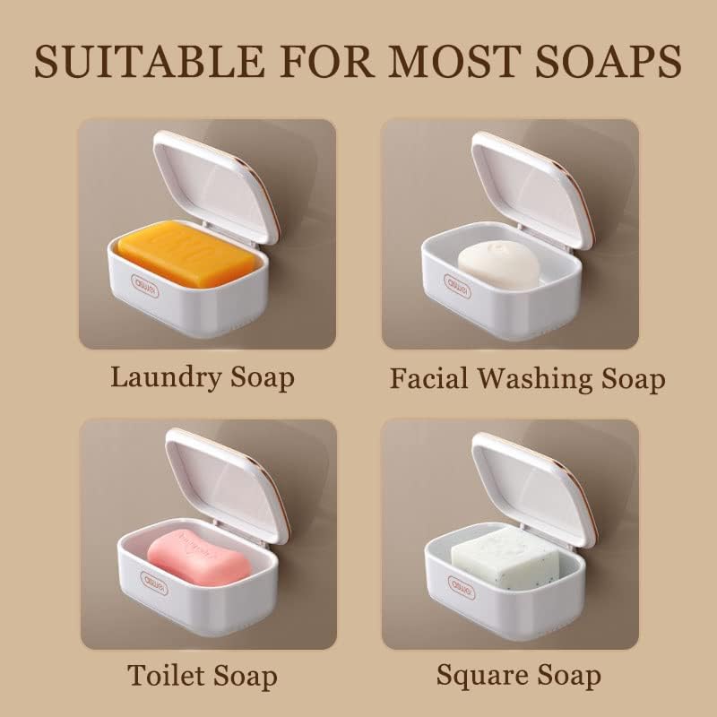 Wall Mounted Soap Holder Dish Tray With Lid