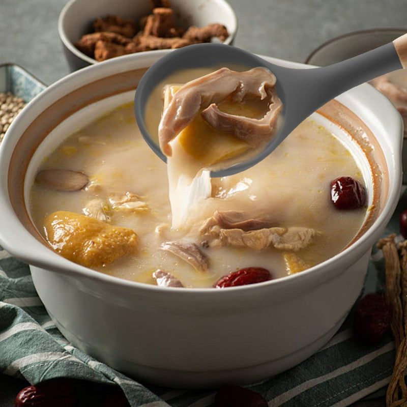 Cooking Utensils Silicone Ladle Wooden Handle