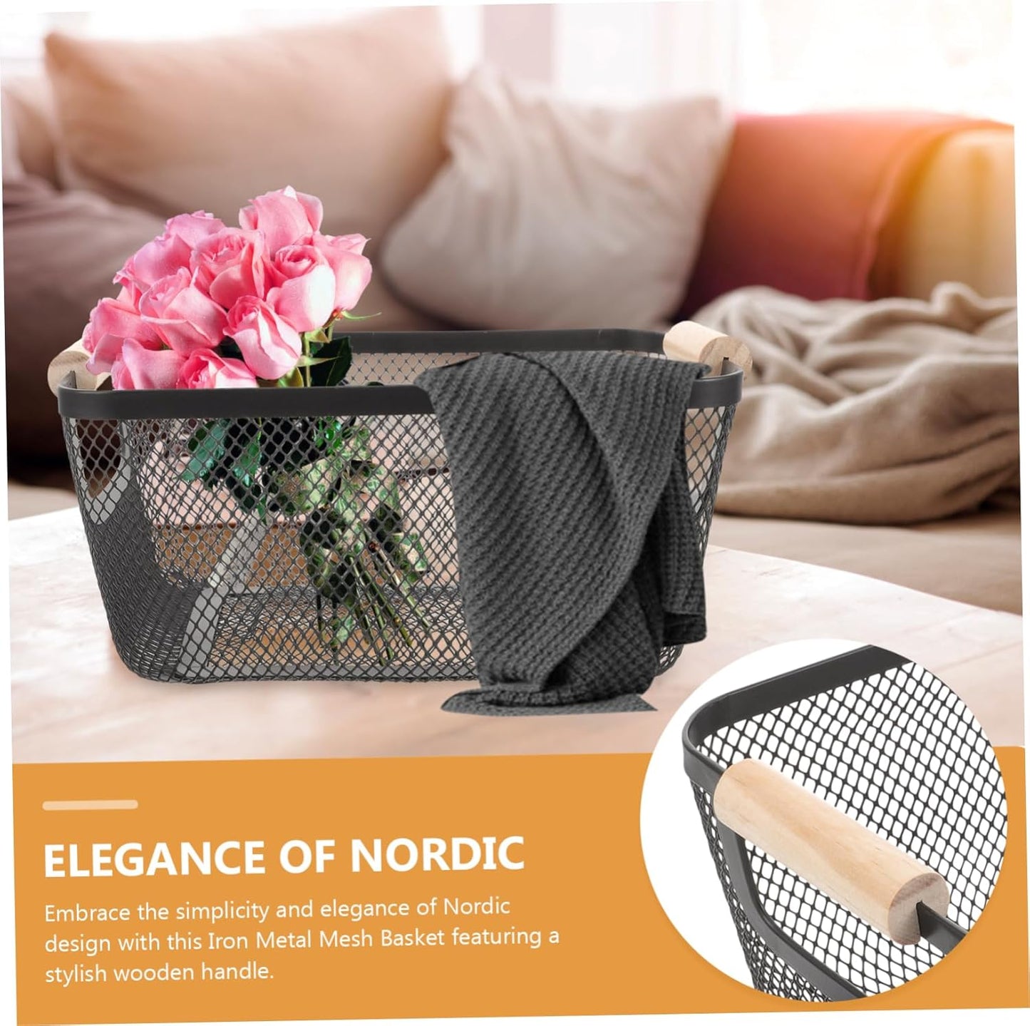 Mesh Metal Storage Organizer Basket