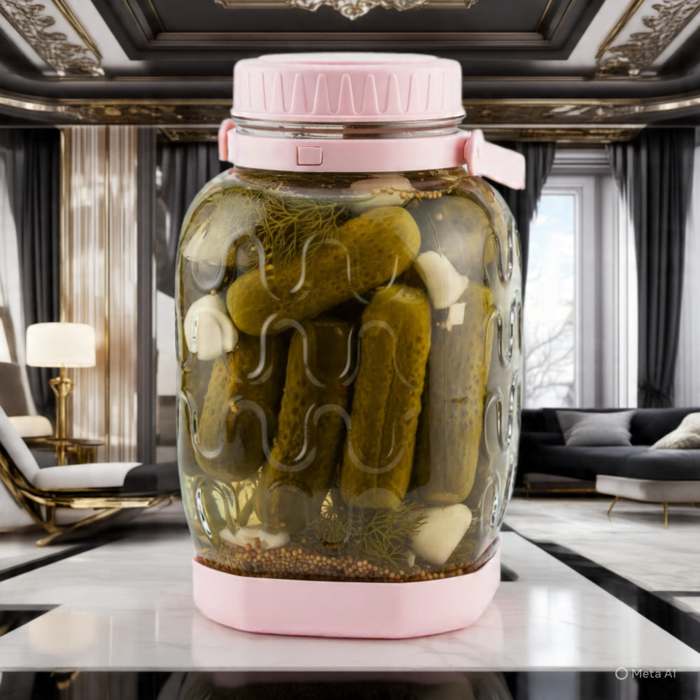 Ziba Sazan Kasnik Pickle Glass Jar Iran Made