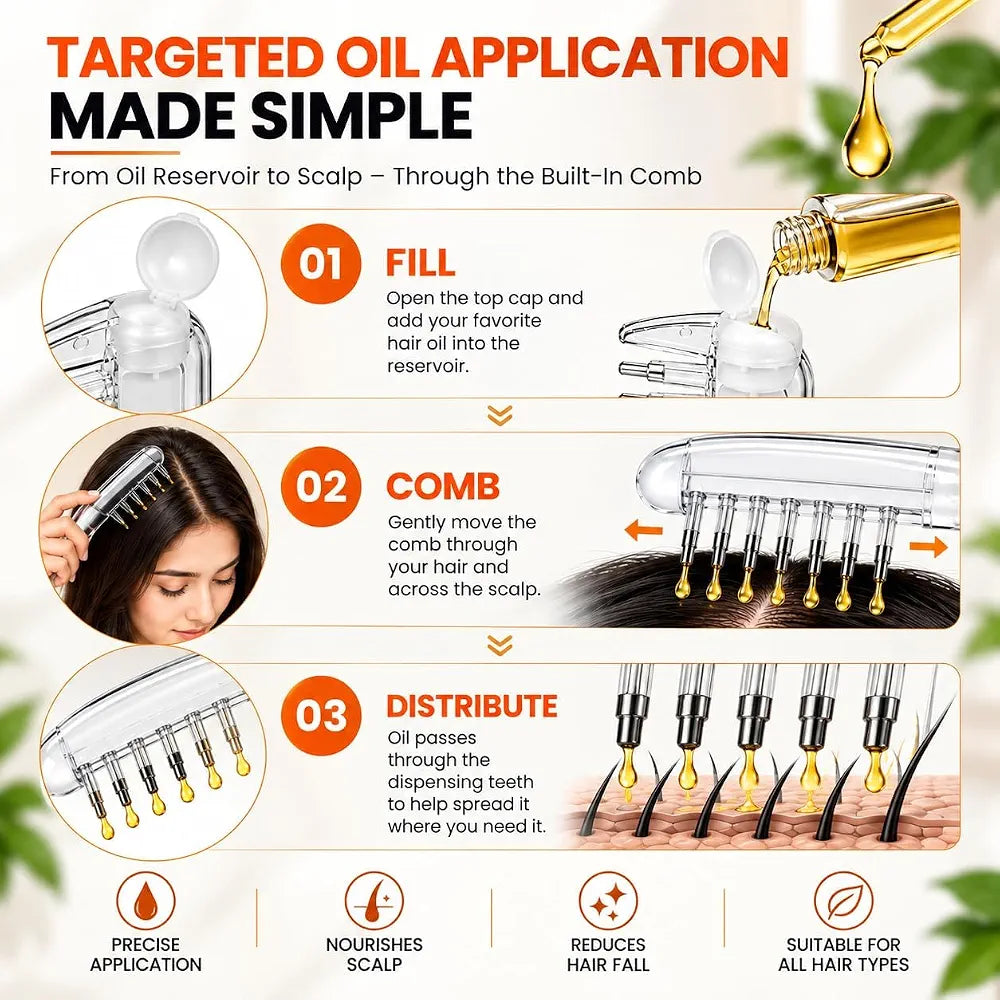 Transparent Hair Scalp Applicator Comb