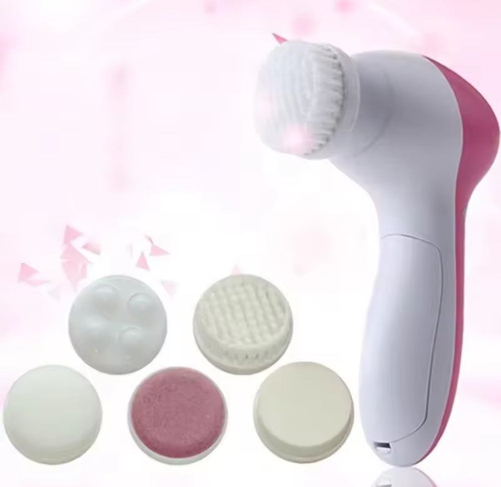 5 In 1 Multifunctional Face Cleansing Brush, Battery Powered Facial Cleaner