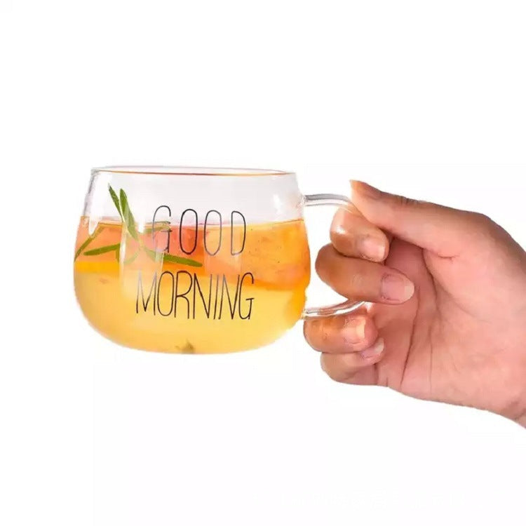 Transparent Good Morning Glass Mug