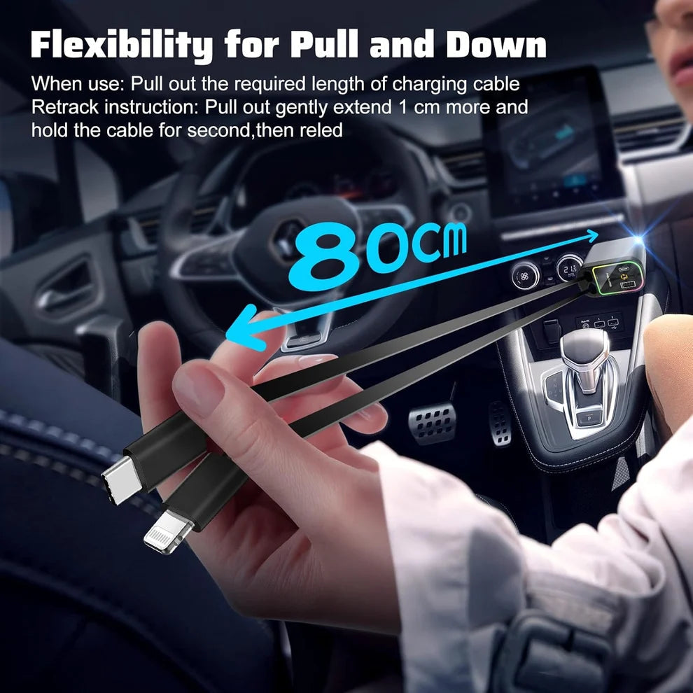 4 In 1 Retractable Car Charger