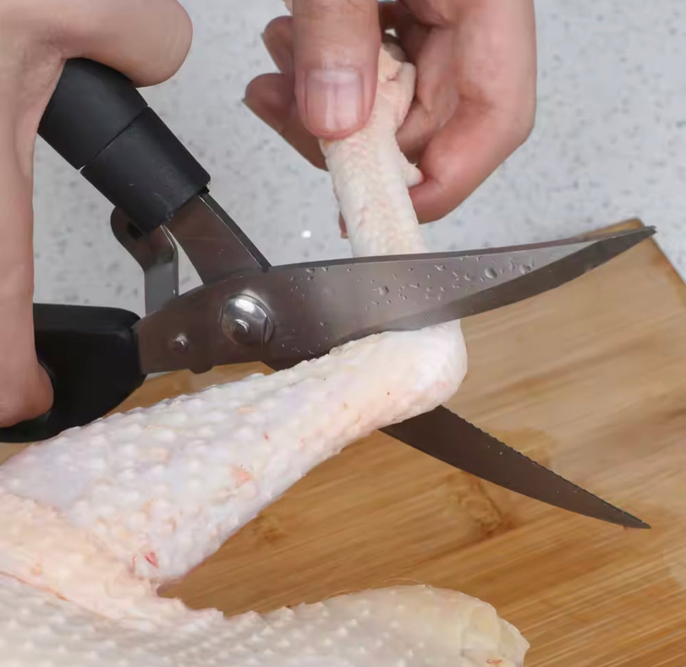 Effort Saving Spring Kitchen Shears, Multifunctional Meat Scissors