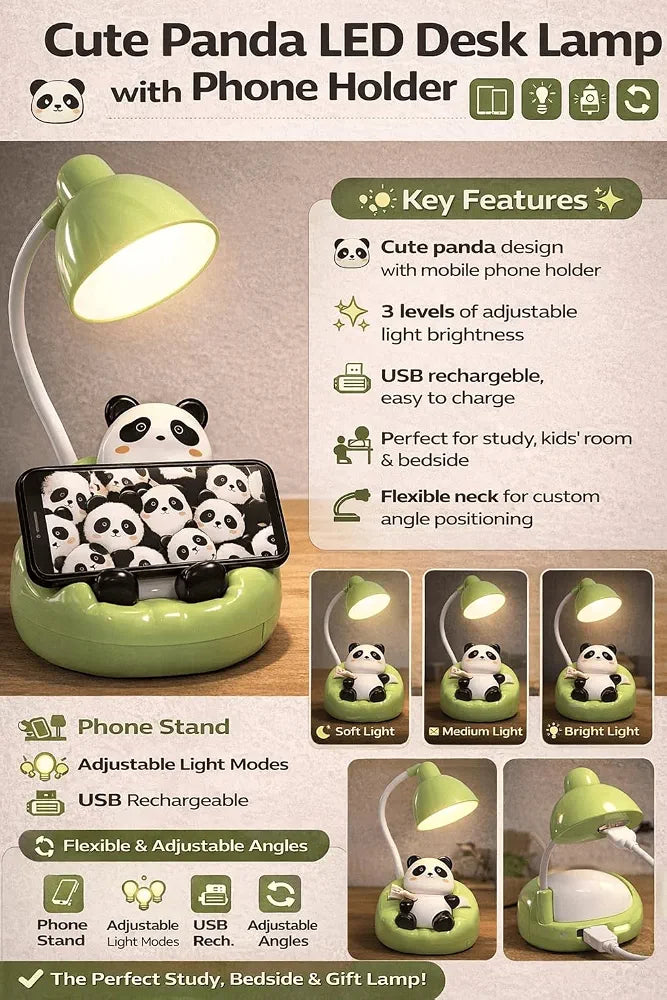 Adorable Sleeping Panda Study Desk Lamp