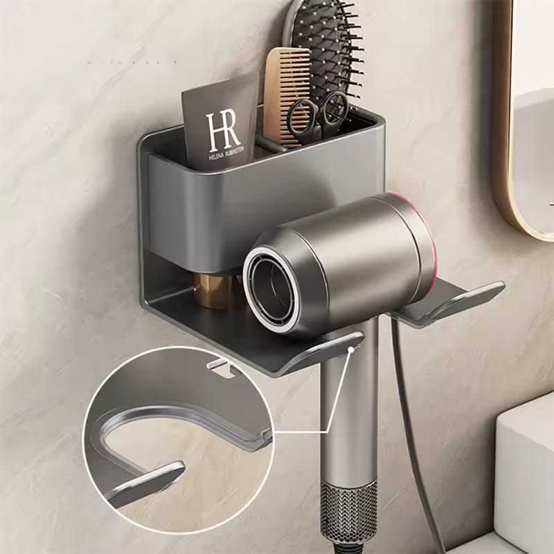 Multifunctional Wall Mounted Hair Dryer And Storage Organizer