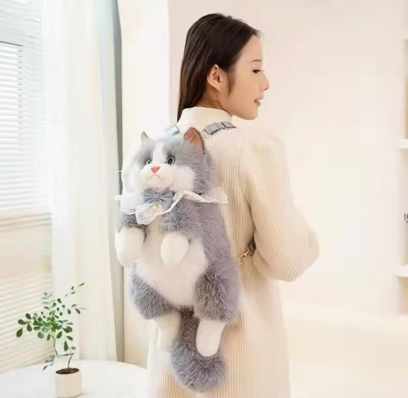 Kawaii Cute Cat Plush Stuffed Backpack