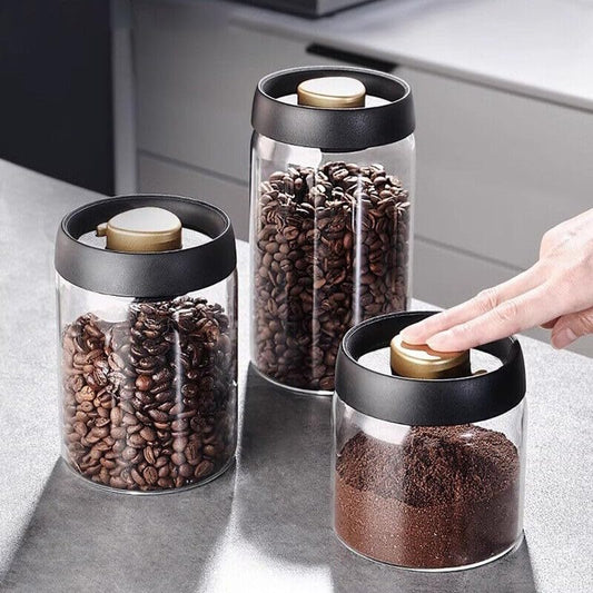 Luxury Quality Kitchen Airtight Glass Storage Jars (3 Different Sizes)