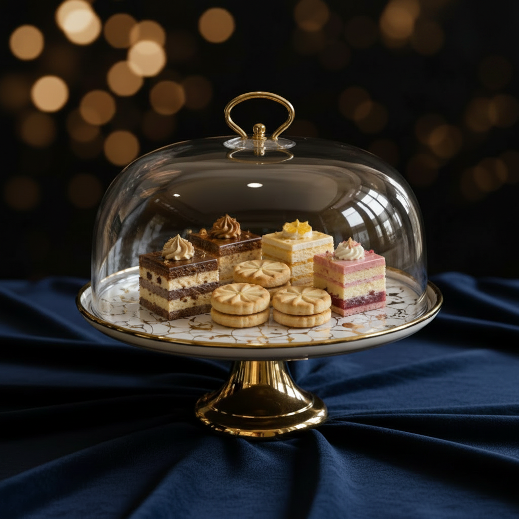 Glass Cake Stand With Lid