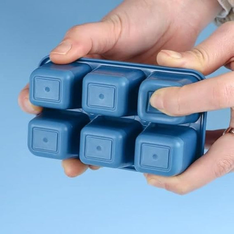 Mini Silicone Ice Cube Tray With Lid (Pack Of 2)