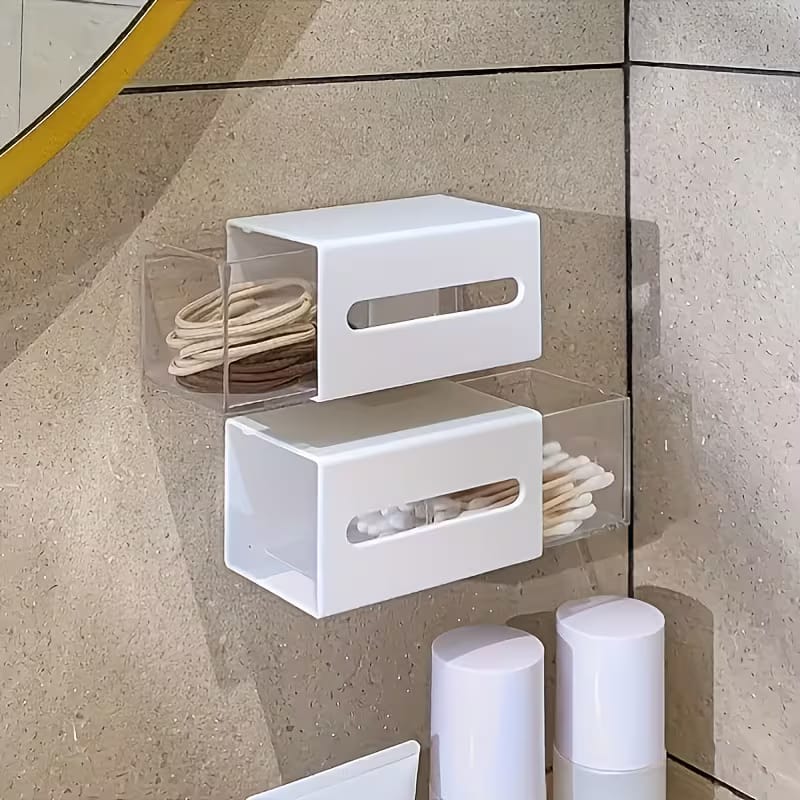 Multipurpose Wall Mounted Punch Free Dual Opening Storage Box (1-Piece)