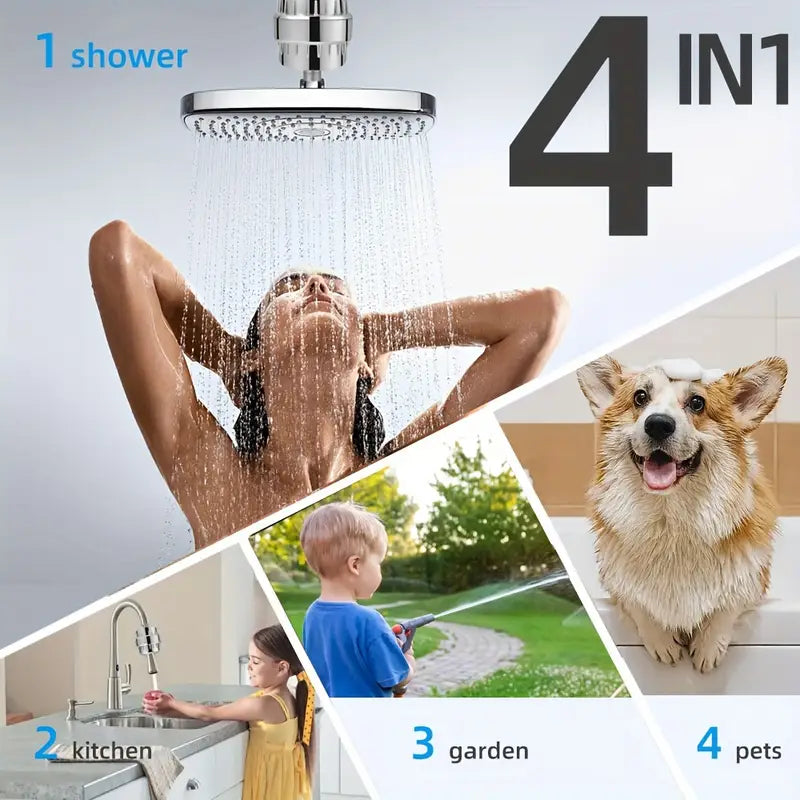 BZM Aqua Hard Water Filter & Shower Head Combination Designed To Protect Skin & Hair