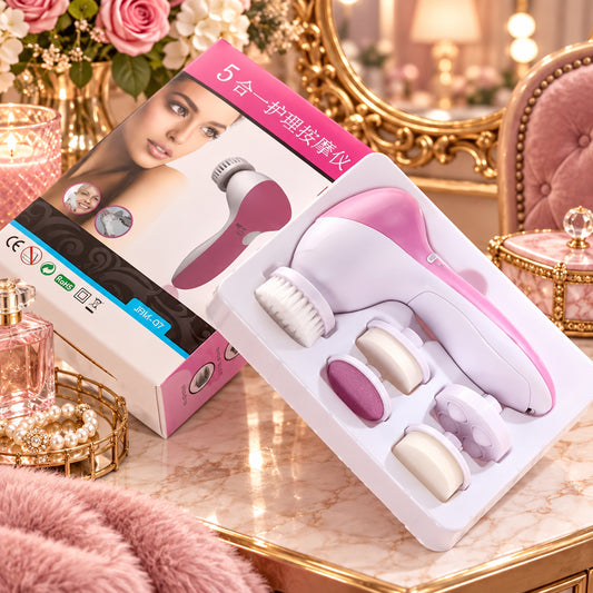 5 In 1 Multifunctional Face Cleansing Brush, Battery Powered Facial Cleaner